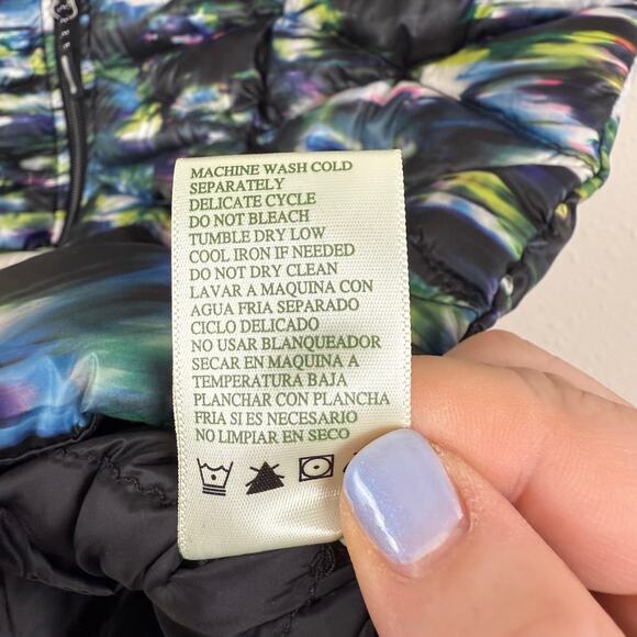 Tangerine Women Puffer Vest Size XXL Duck Down Filled Watercolor Outdoors Warm - Picture 5 of 5